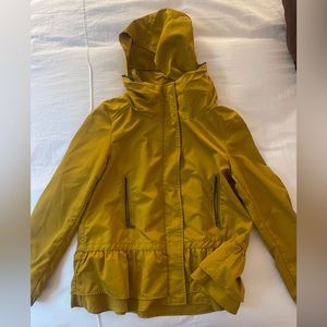 Zara yellow ruffled rain coat